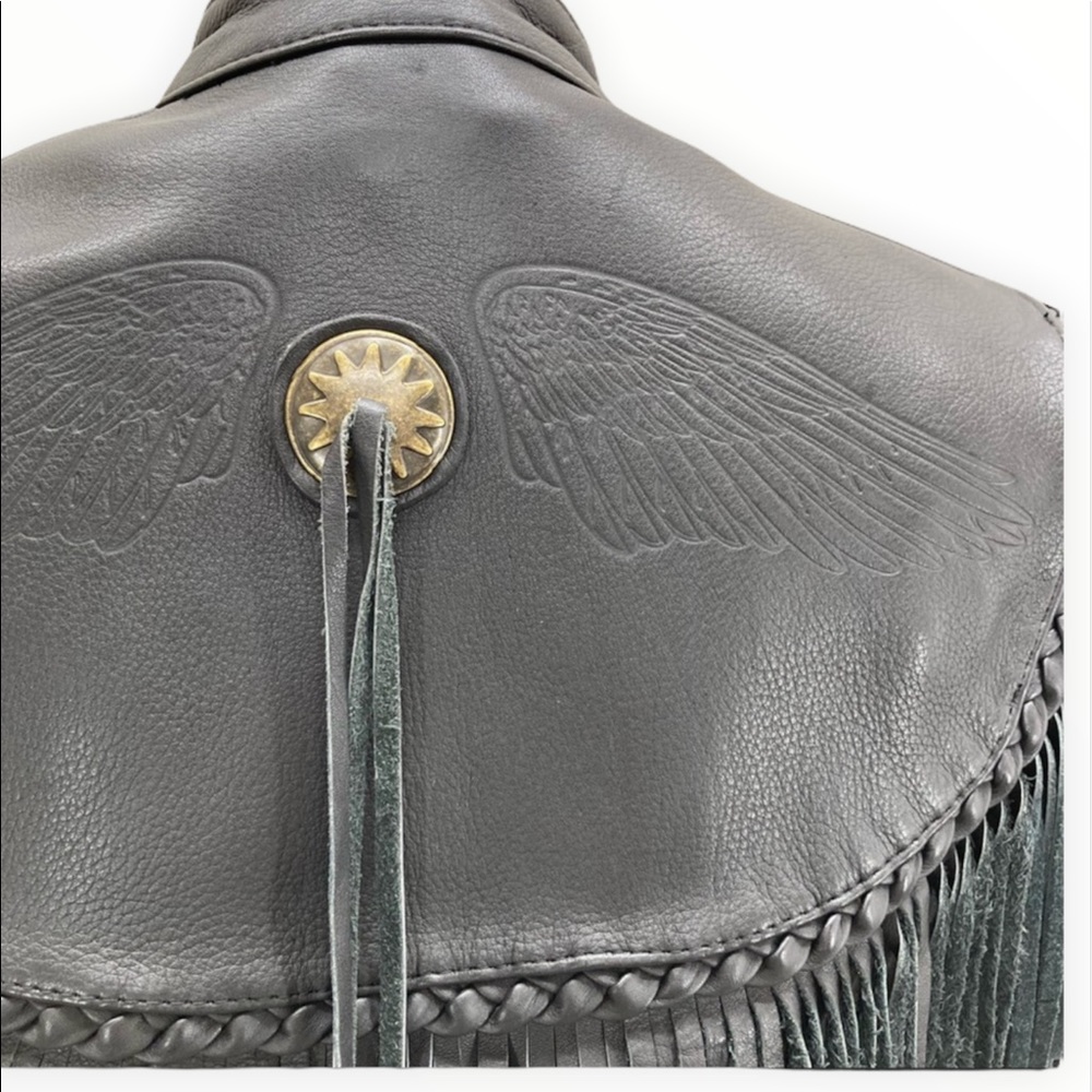 HARLEY-DAVIDSON Willie G Genuine Leather Women’s Black Fringe Jacket Sz Medium - Picture 12 of 16